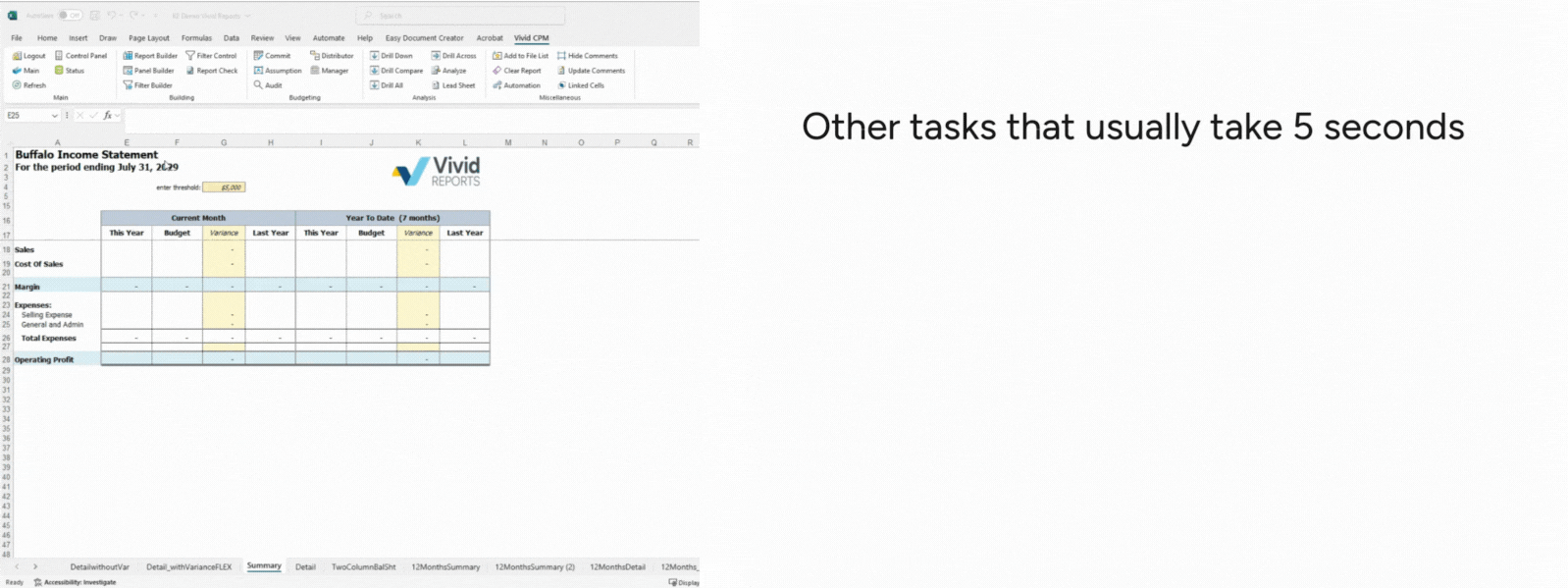 Vivid Reports - Other tasks that usually take 5 seconds video